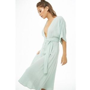 Seafoam Button-Front Midi Dress